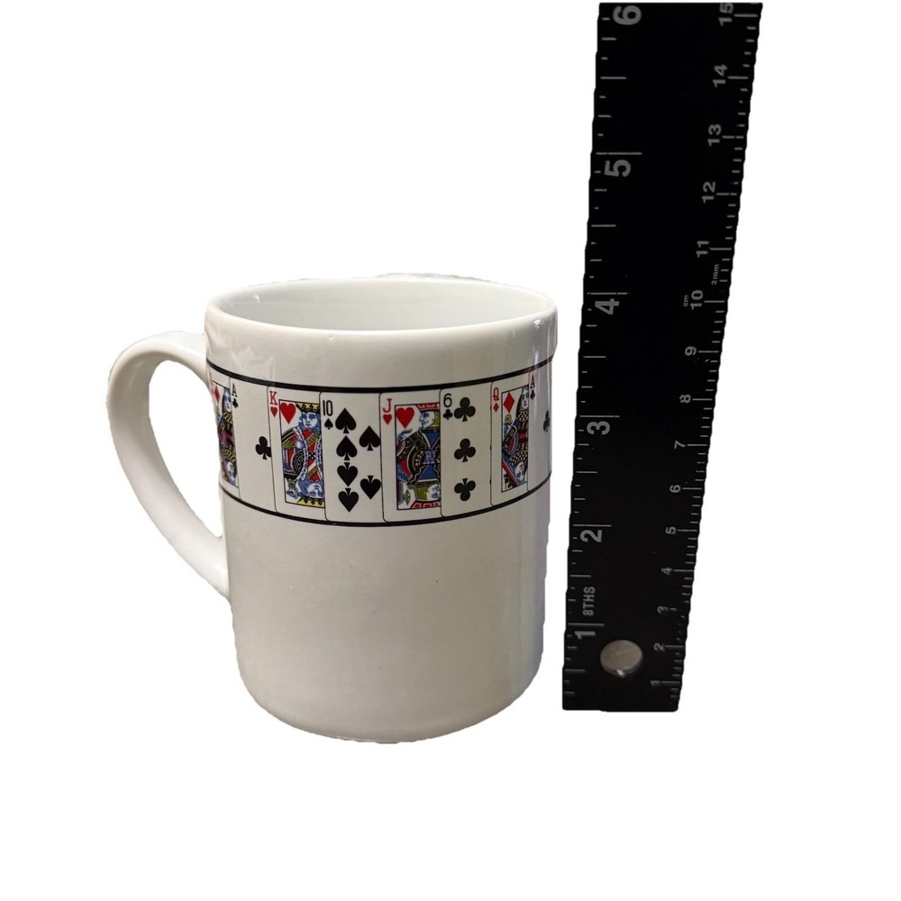 Vintage Lilian Vernon Playing Cards Coffee & Tea Mugs Poker‎ Game Night Set Of 6 - Picture 14 of 15